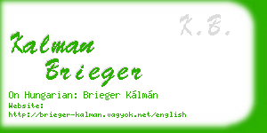 kalman brieger business card