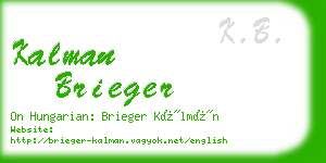 kalman brieger business card